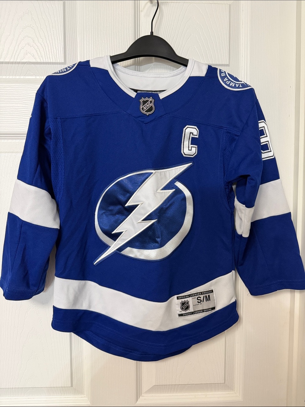 NHL Tampa Bay Lightning Stamkos Royal Blue and White Kids Captain Jersey